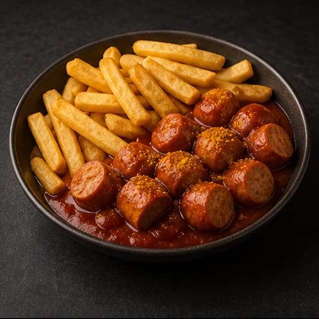 Currywurst mit Pommes