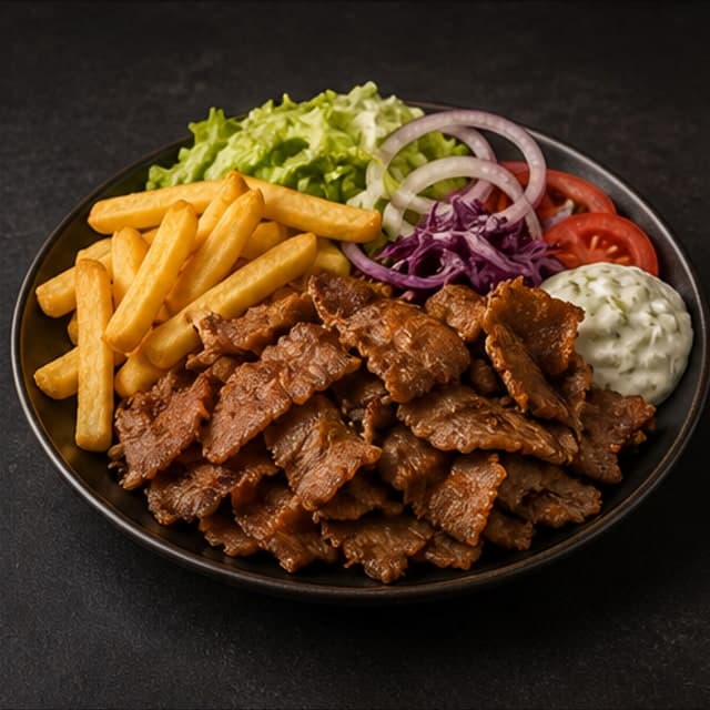 Döner Teller mit Salat und Pommes